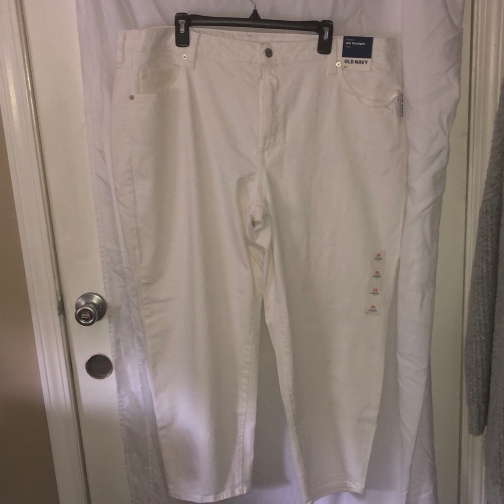 NWT Old Navy Cotton White O.G. Straight Fit size 22 Women’s Jeans